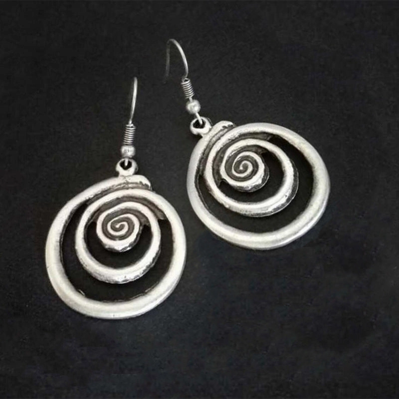 Wholesale Geometric Spiral Alloy Irregular Earrings