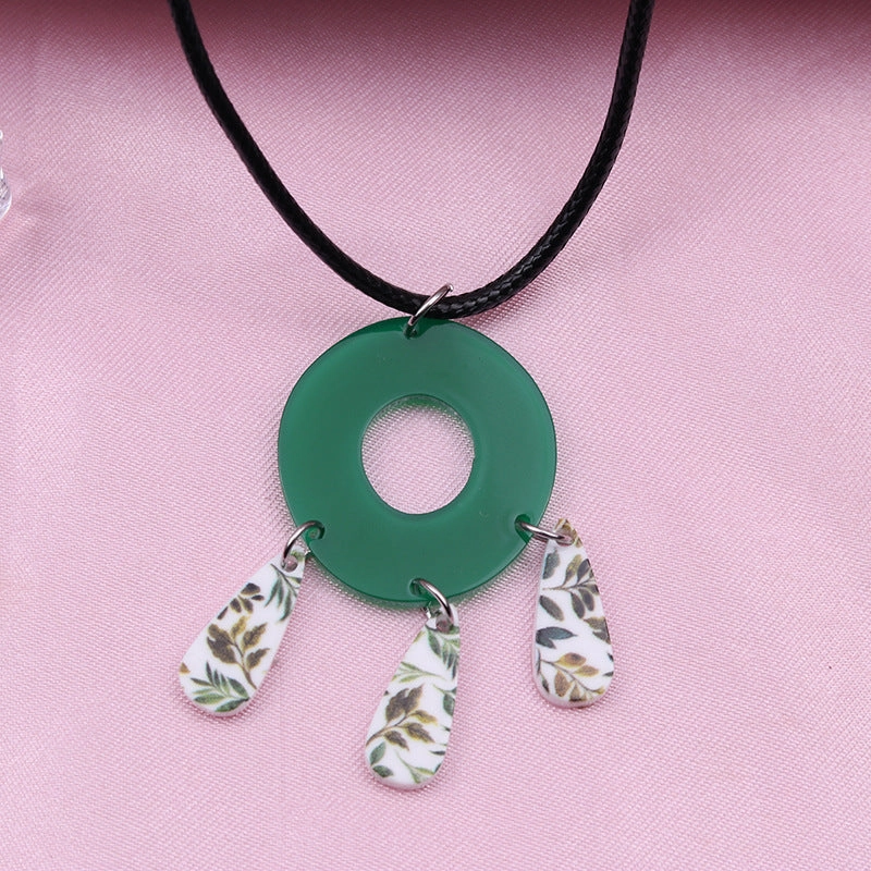 Wholesale Geometric Splicing Hollow Tassel Acrylic Necklaces