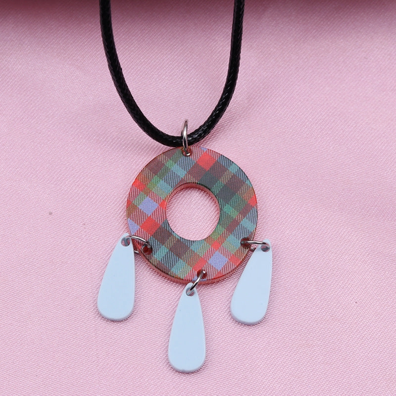 Wholesale Geometric Splicing Hollow Tassel Acrylic Necklaces