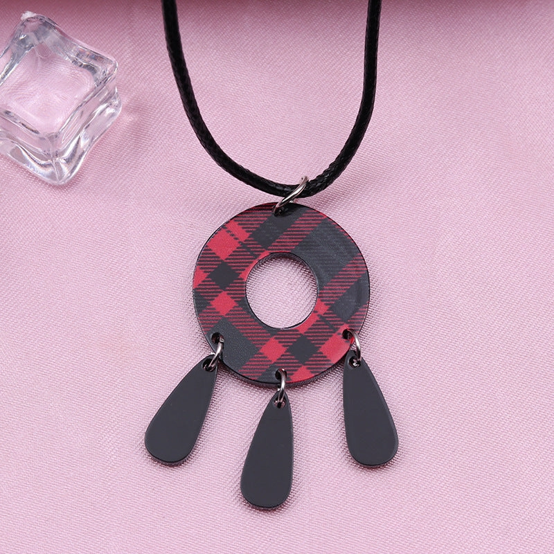 Wholesale Geometric Splicing Hollow Tassel Acrylic Necklaces
