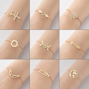 Wholesale Geometric Star Moon Love Bracelet
