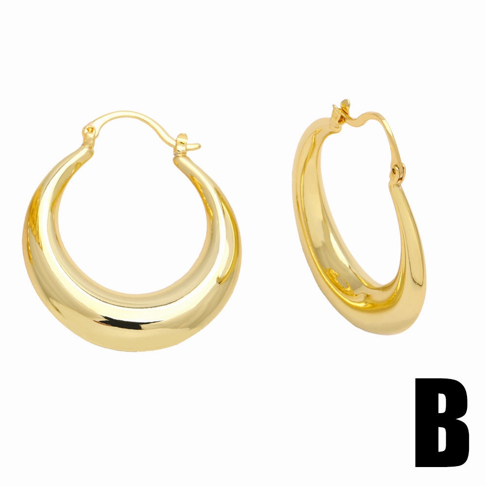 Wholesale Geometric Thread Metal Copper Earrings