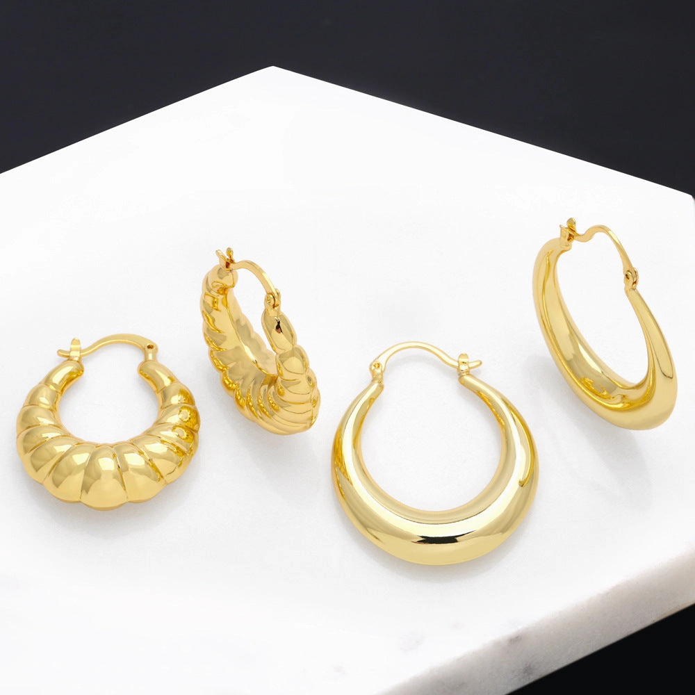 Wholesale Geometric Thread Metal Copper Earrings