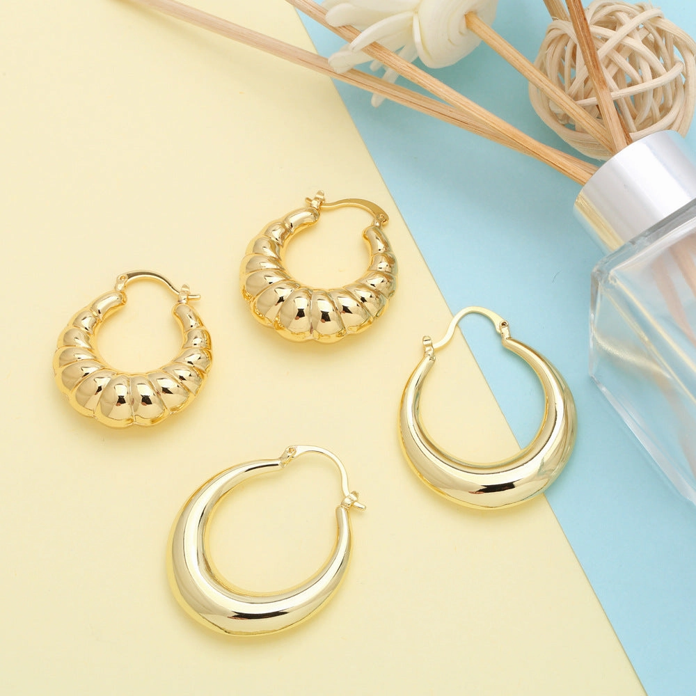 Wholesale Geometric Thread Metal Copper Earrings