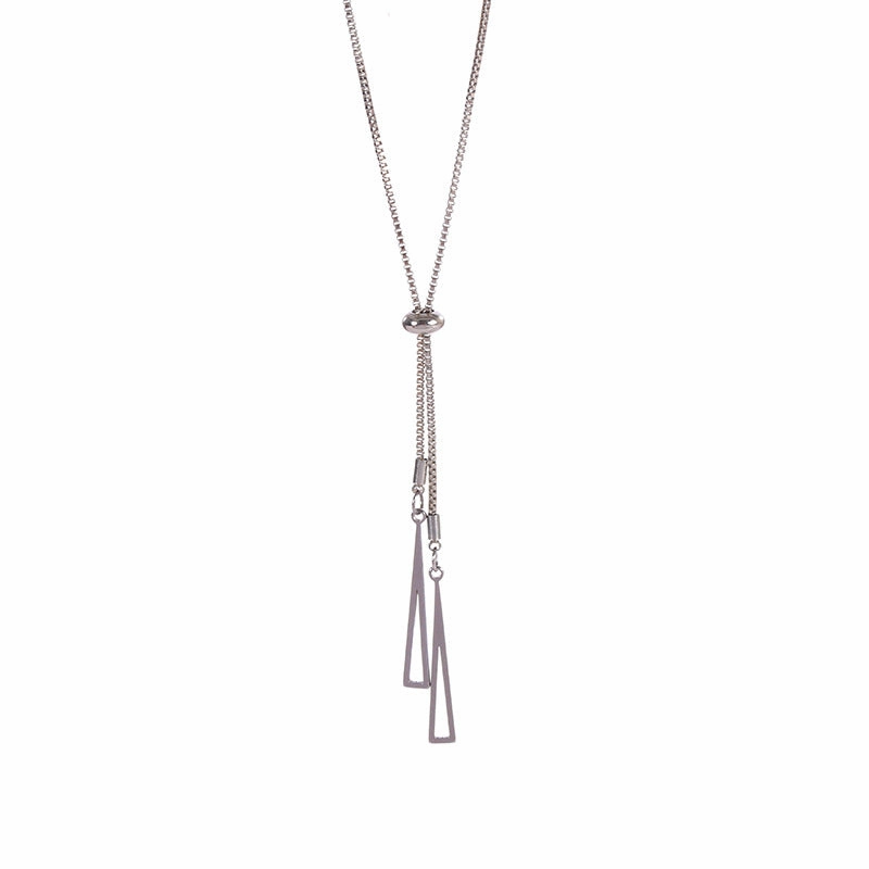 Wholesale Geometric Triangle Necklace Sweater Clavicle Chain