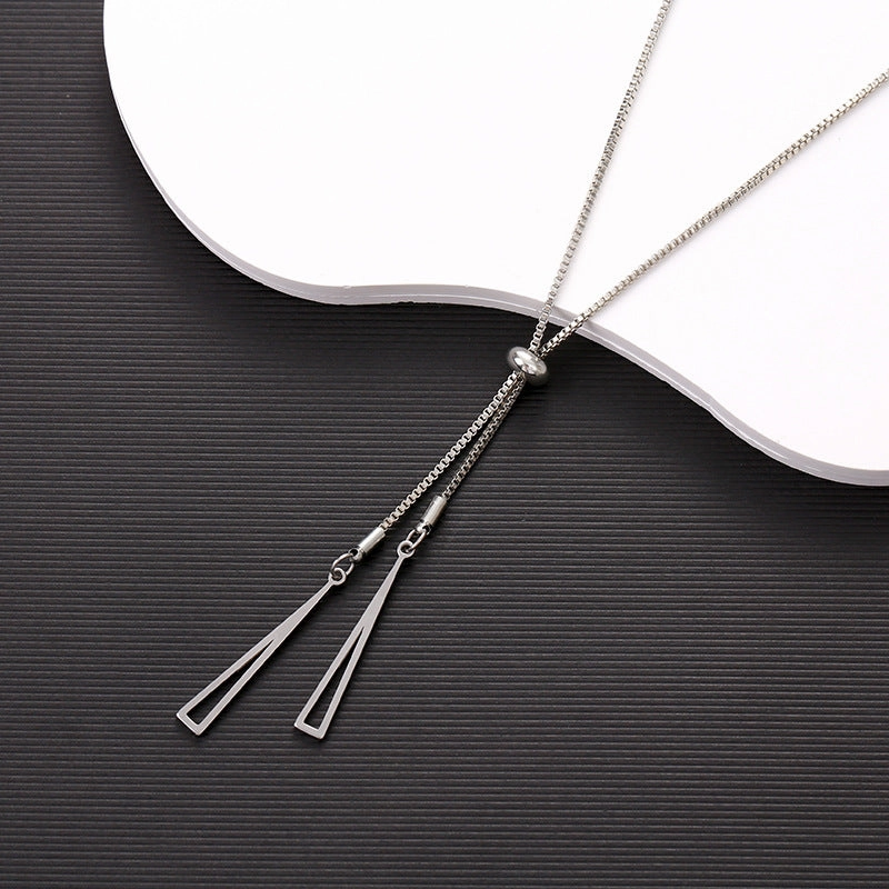 Wholesale Geometric Triangle Necklace Sweater Clavicle Chain
