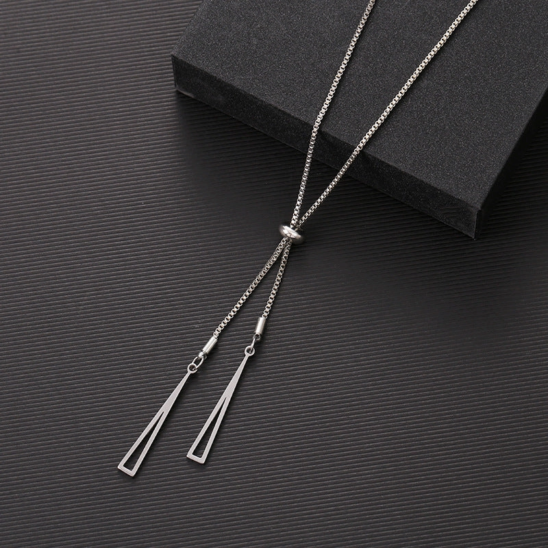 Wholesale Geometric Triangle Necklace Sweater Clavicle Chain