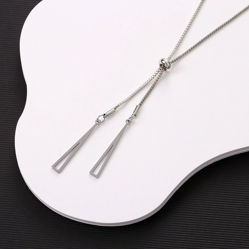 Wholesale Geometric Triangle Necklace Sweater Clavicle Chain