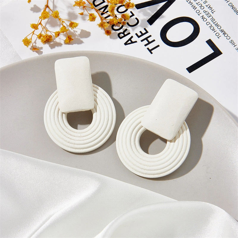 Wholesale Geometric Wooden Beaded Vintage 925 Silver Needle Earrings
