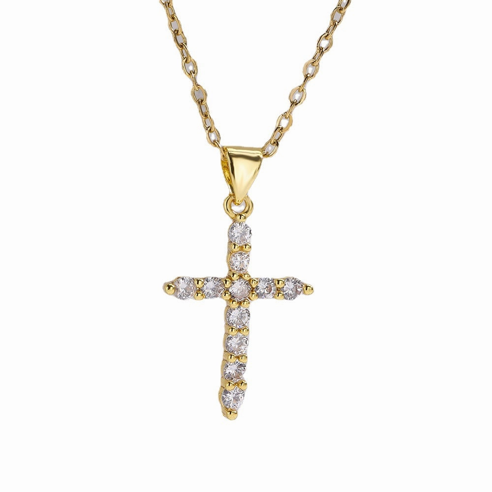 Wholesale Geometry Pendant Zircon Gold Plated Necklaces