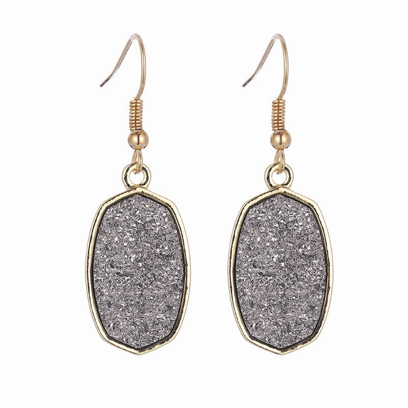Wholesale Geometry Resin Teeth Alloy Earrings