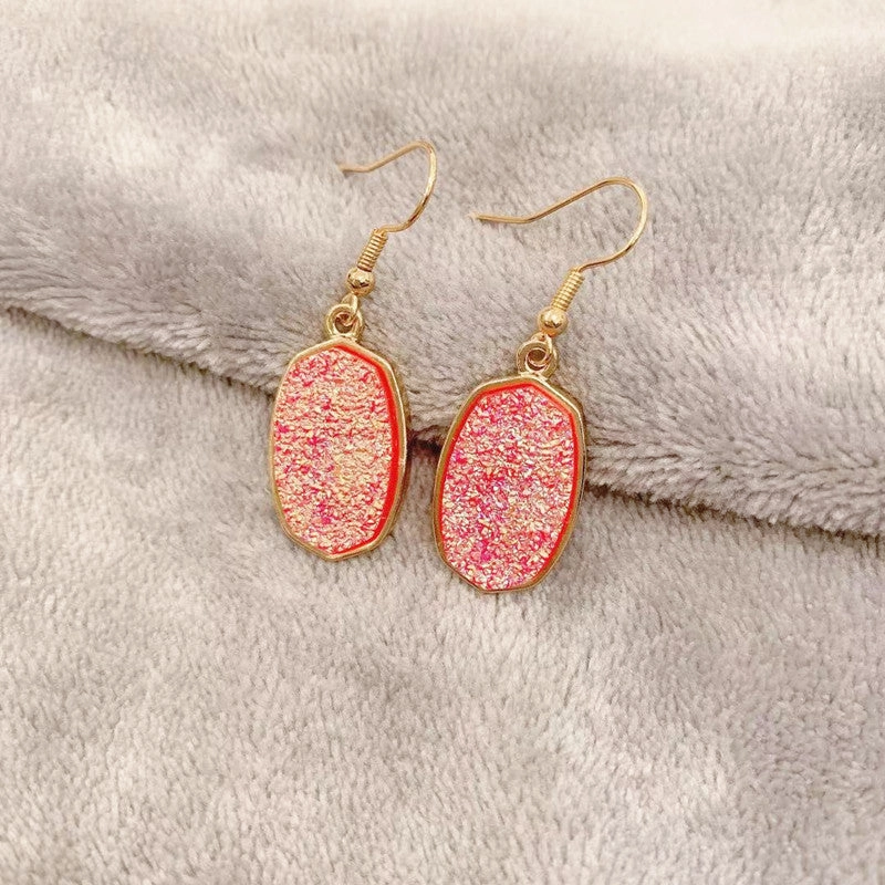 Wholesale Geometry Resin Teeth Alloy Earrings