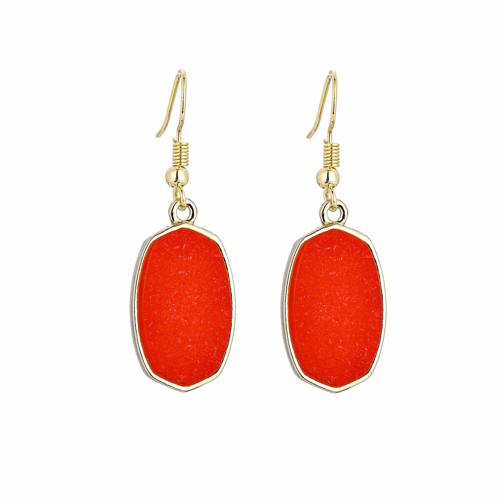 Wholesale Geometry Resin Teeth Alloy Earrings