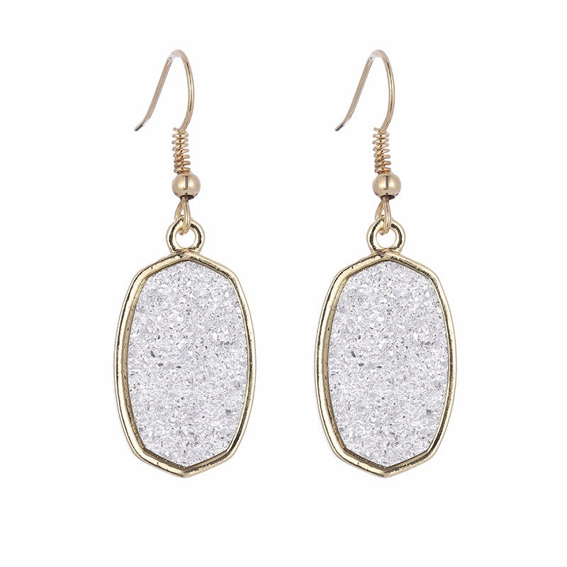 Wholesale Geometry Resin Teeth Alloy Earrings