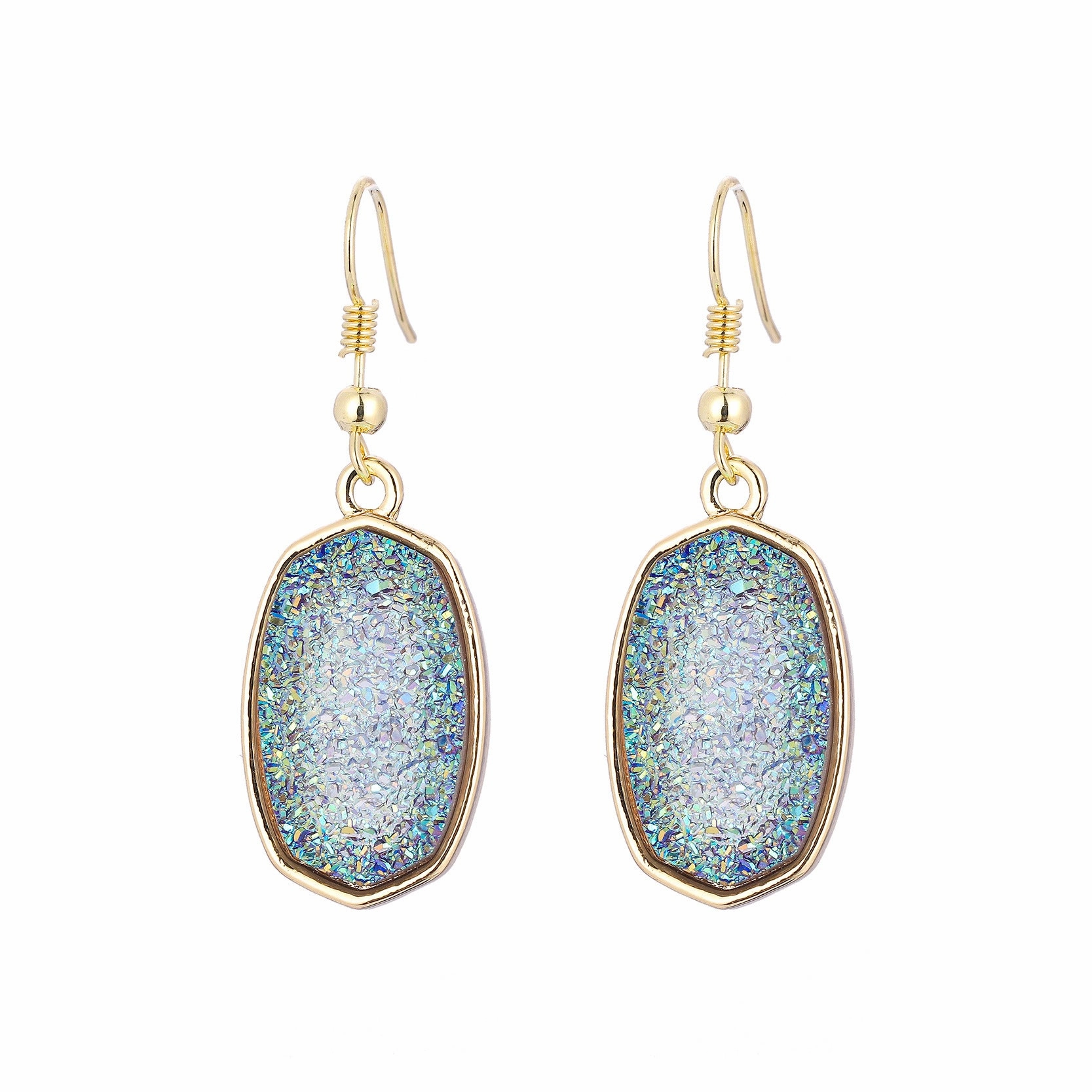 Wholesale Geometry Resin Teeth Alloy Earrings