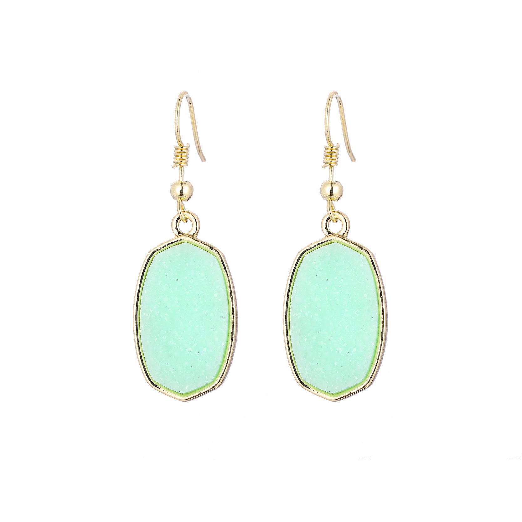 Wholesale Geometry Resin Teeth Alloy Earrings