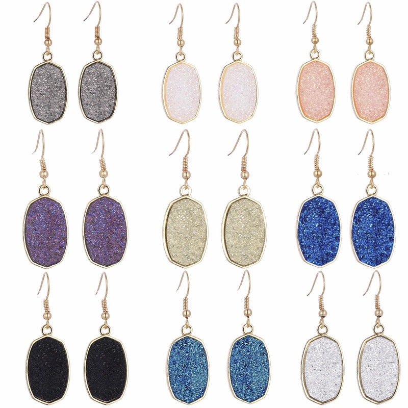 Wholesale Geometry Resin Teeth Alloy Earrings
