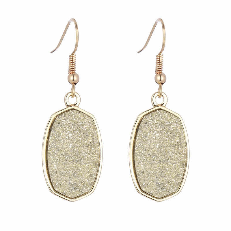 Wholesale Geometry Resin Teeth Alloy Earrings