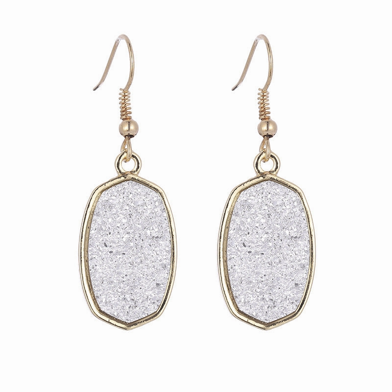 Wholesale Geometry Resin Teeth Alloy Earrings