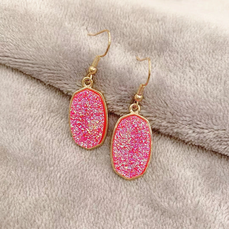 Wholesale Geometry Resin Teeth Alloy Earrings