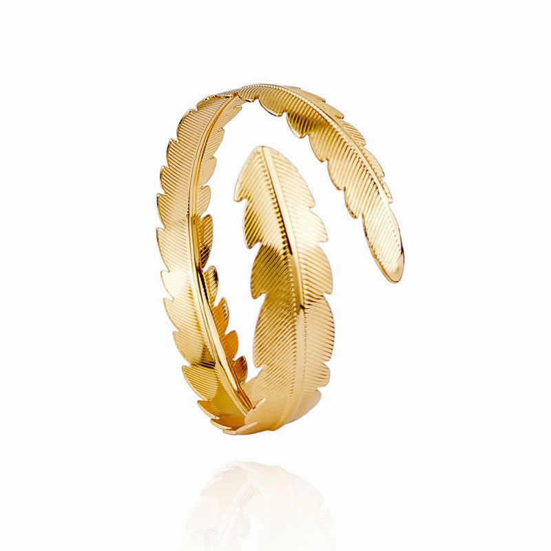 Wholesale Geometry Six Piece Set Exaggerated Leaf Metal Bracelet
