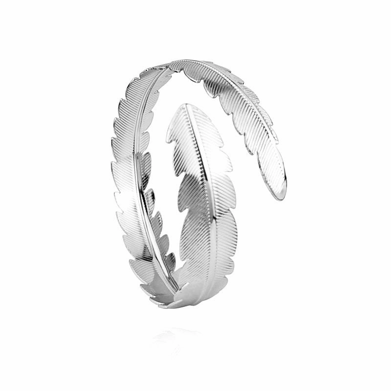 Wholesale Geometry Six Piece Set Exaggerated Leaf Metal Bracelet
