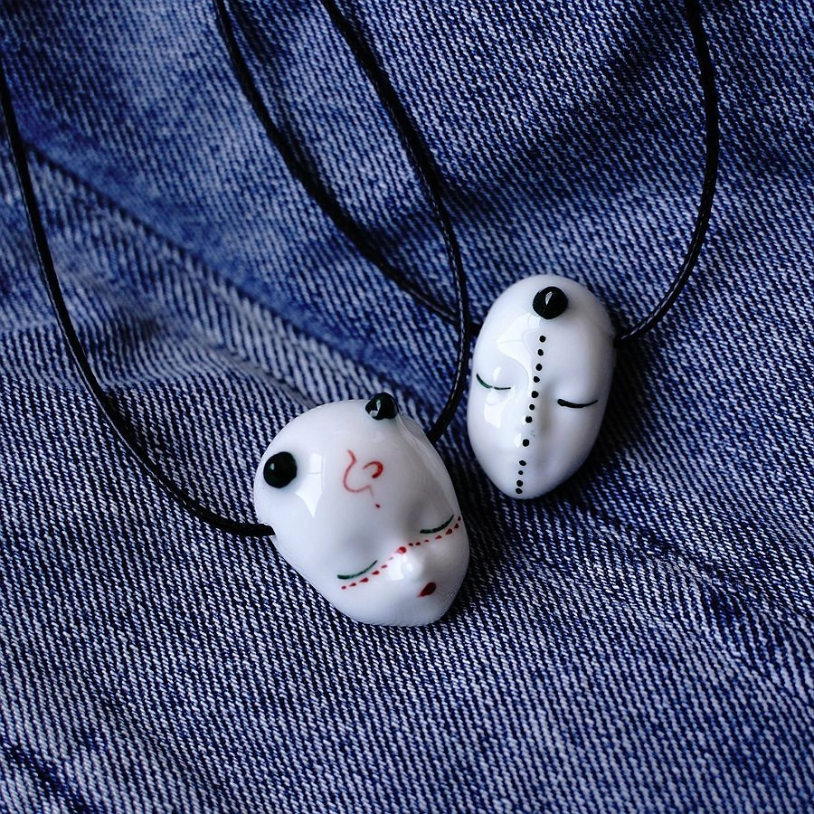 Wholesale Ghost Face Ceramic Necklace