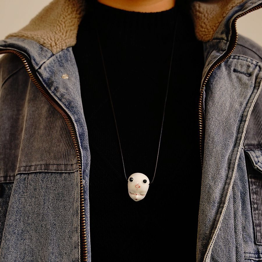 Wholesale Ghost Face Ceramic Necklace