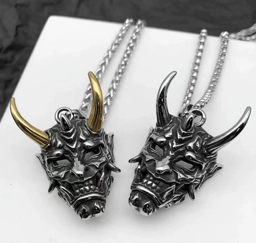 Wholesale Ghost Mask Halloween Male Alloy Necklace