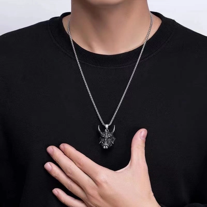Wholesale Ghost Mask Halloween Male Alloy Necklace