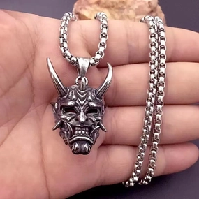 Wholesale Ghost Mask Halloween Male Alloy Necklace