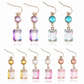 Wholesale Glass Crystal Copper Earrings