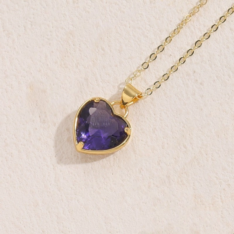 Wholesale Glass Love Classic Pendant Copper Necklace