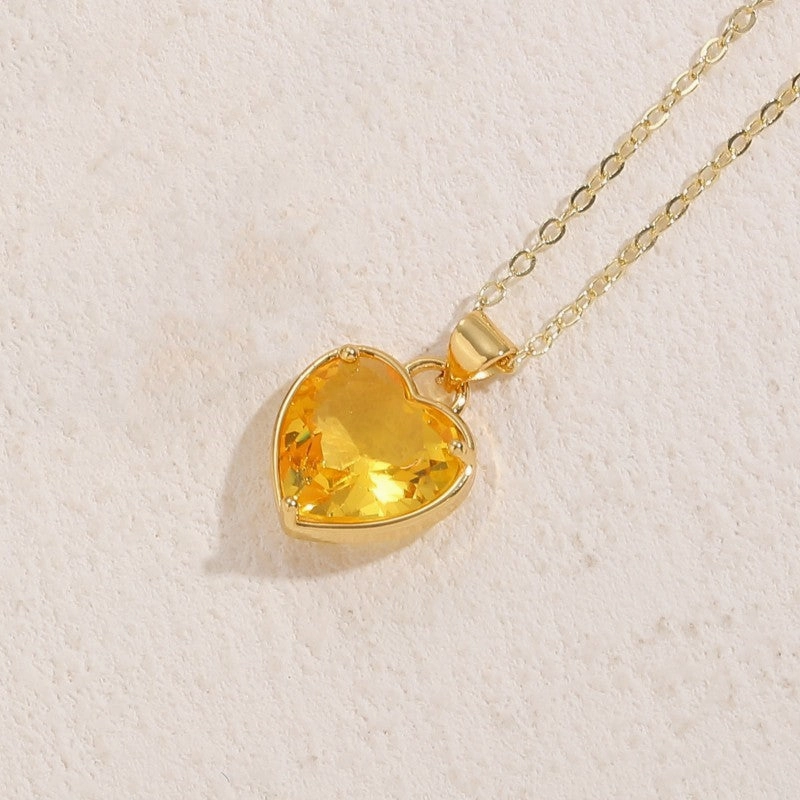 Wholesale Glass Love Classic Pendant Copper Necklace