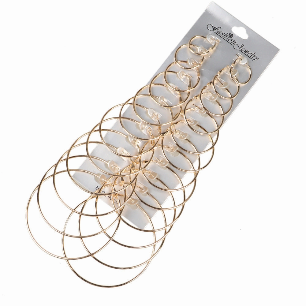 Wholesale Glossy Big Circle Earrings Set