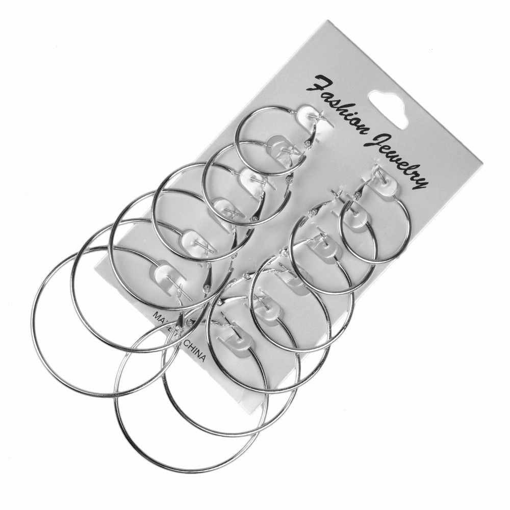 Wholesale Glossy Big Circle Earrings Set