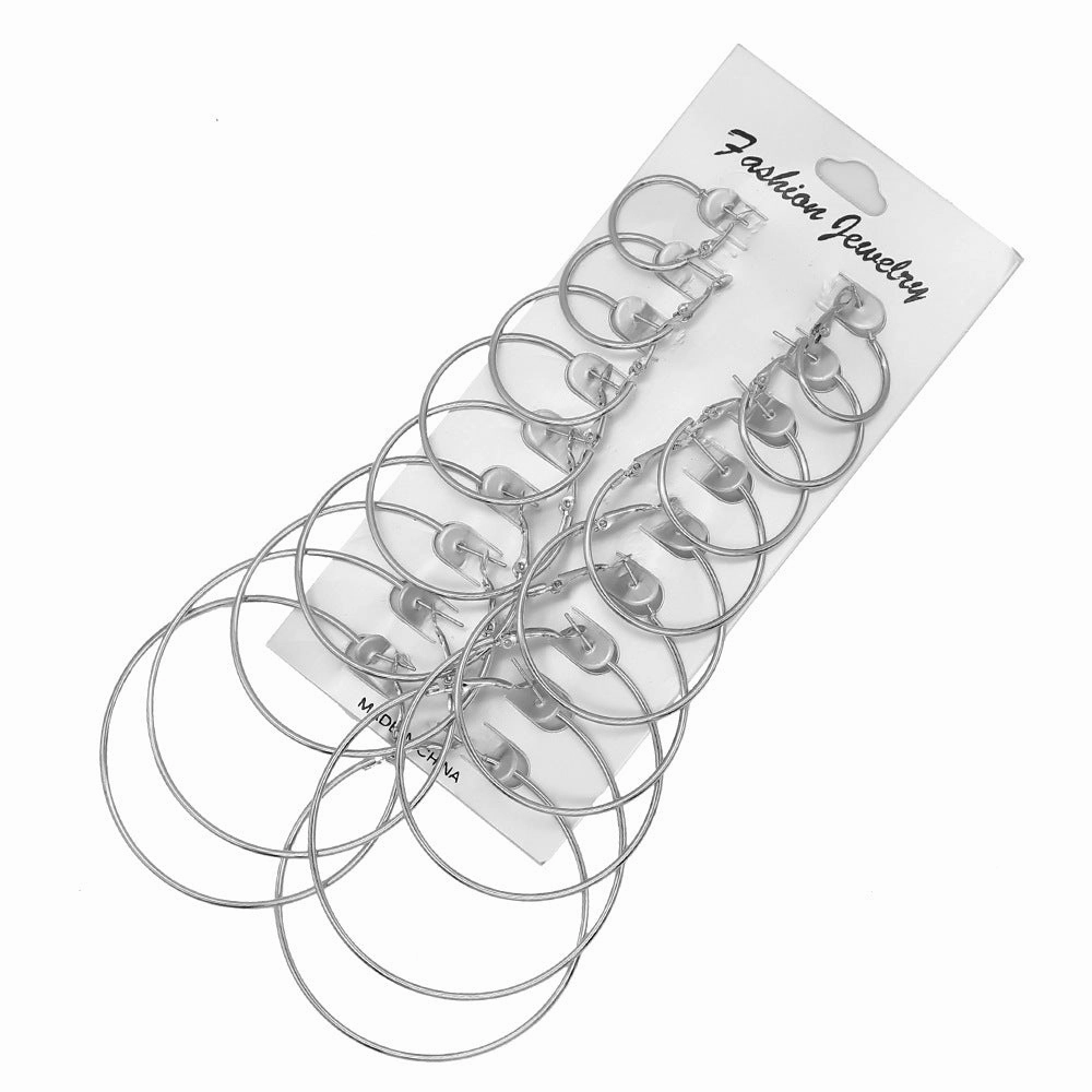 Wholesale Glossy Big Circle Earrings Set
