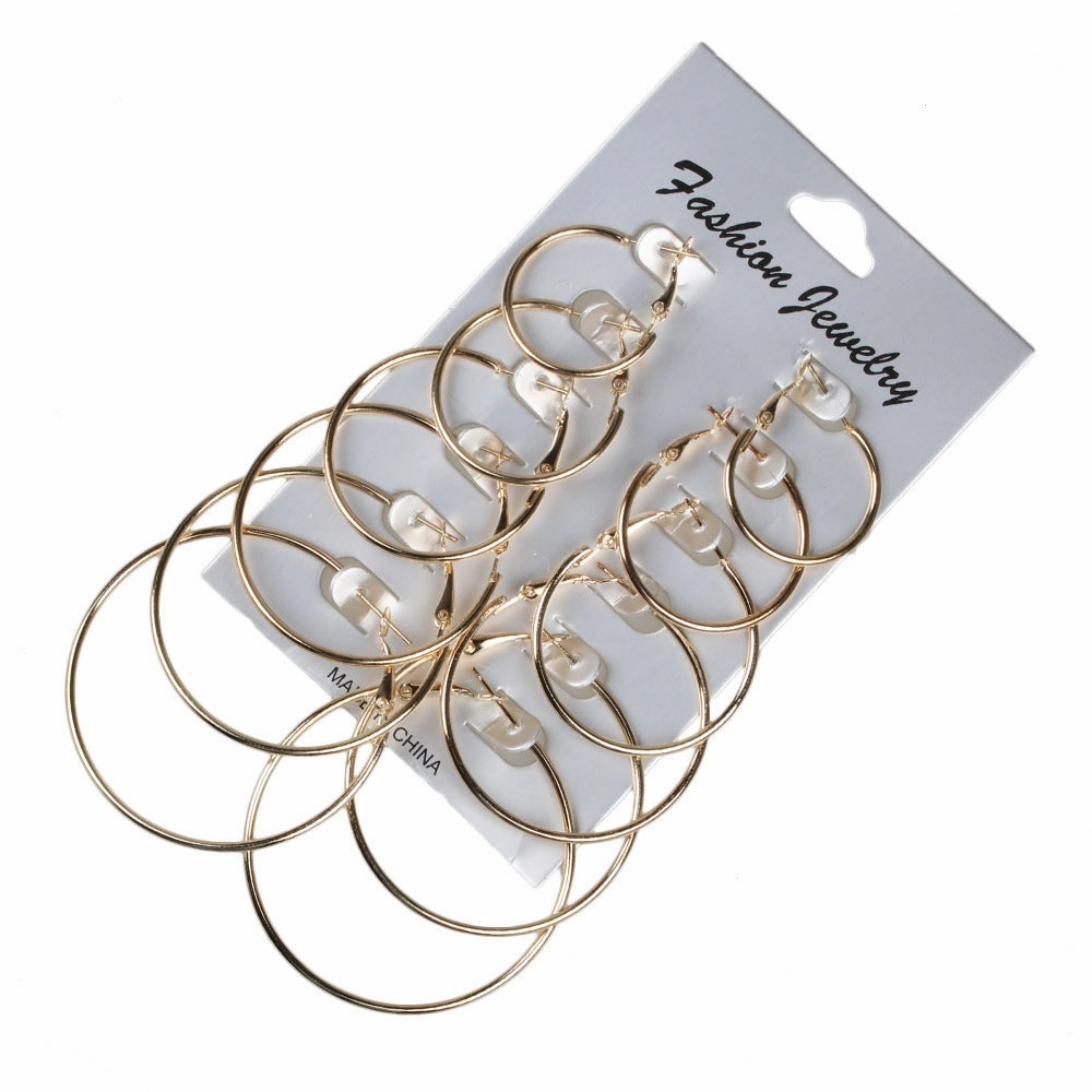 Wholesale Glossy Big Circle Earrings Set