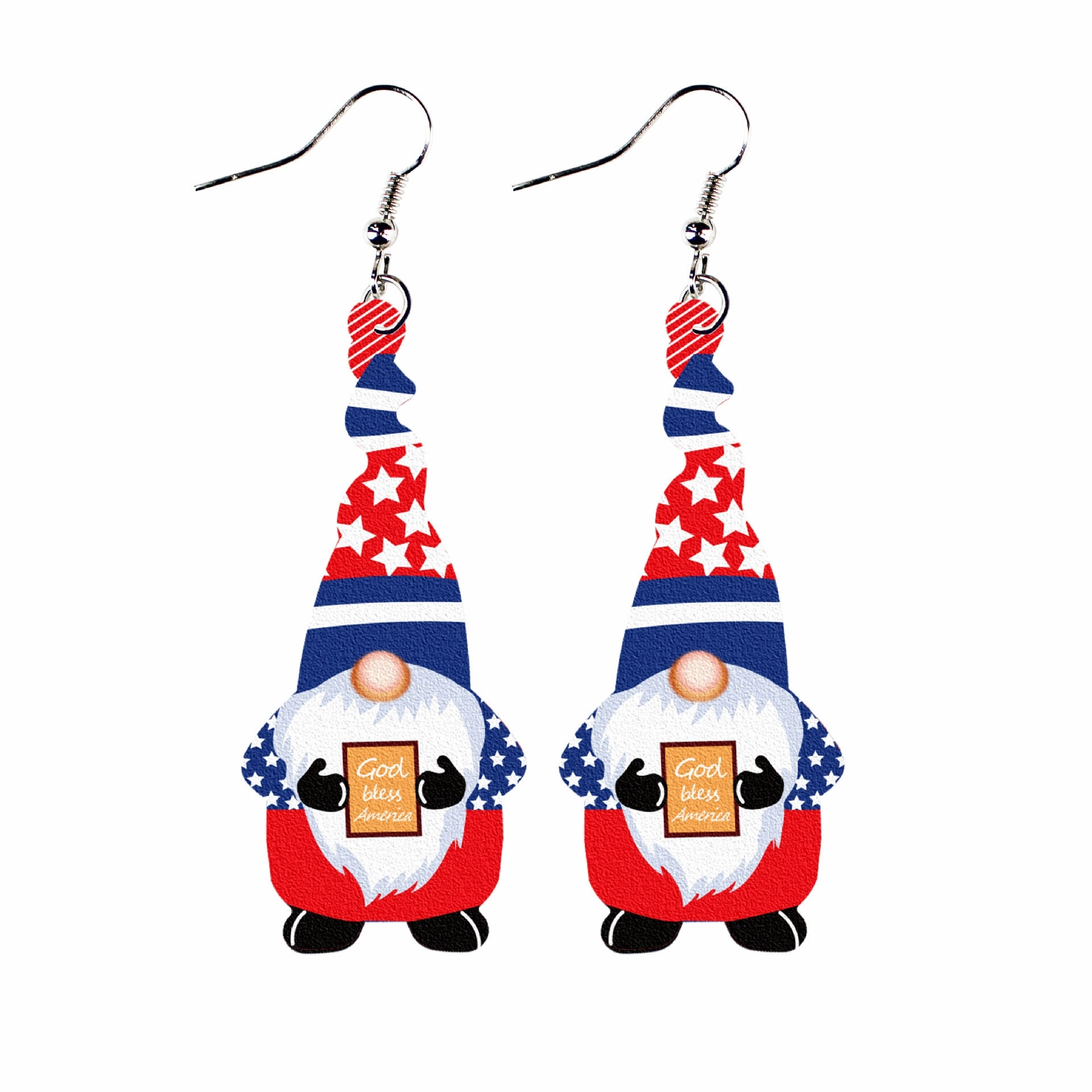 Wholesale Gnome Elf Stars and Stripes Leather Earrings