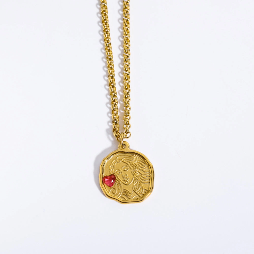 Wholesale God Athena Medusa Pendant Stainless Steel Sweater Chain