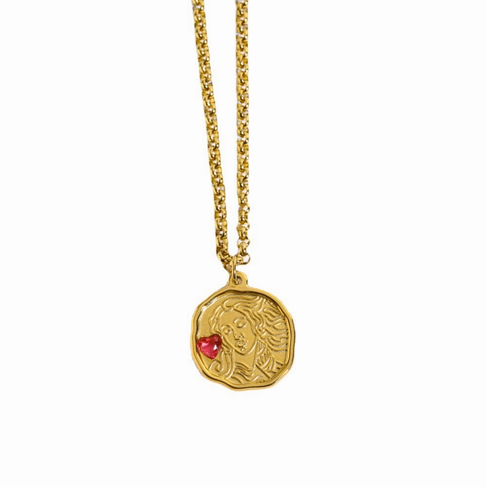 Wholesale God Athena Medusa Pendant Stainless Steel Sweater Chain