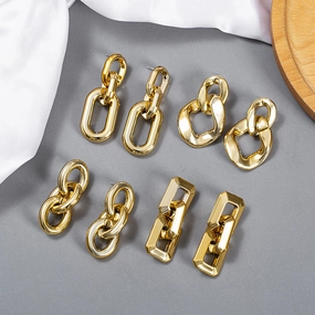 Wholesale Gold Acrylic Chain Earrings