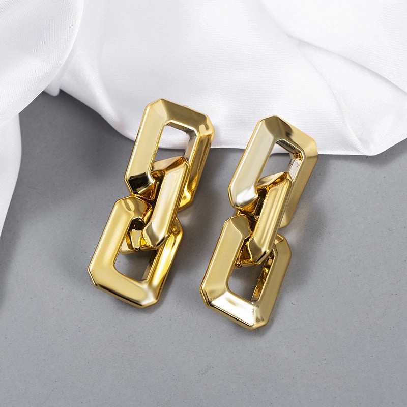 Wholesale Gold Acrylic Chain Earrings
