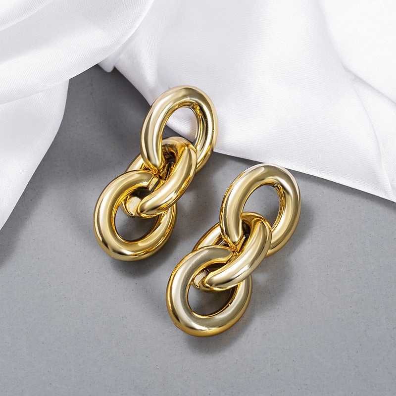 Wholesale Gold Acrylic Chain Earrings