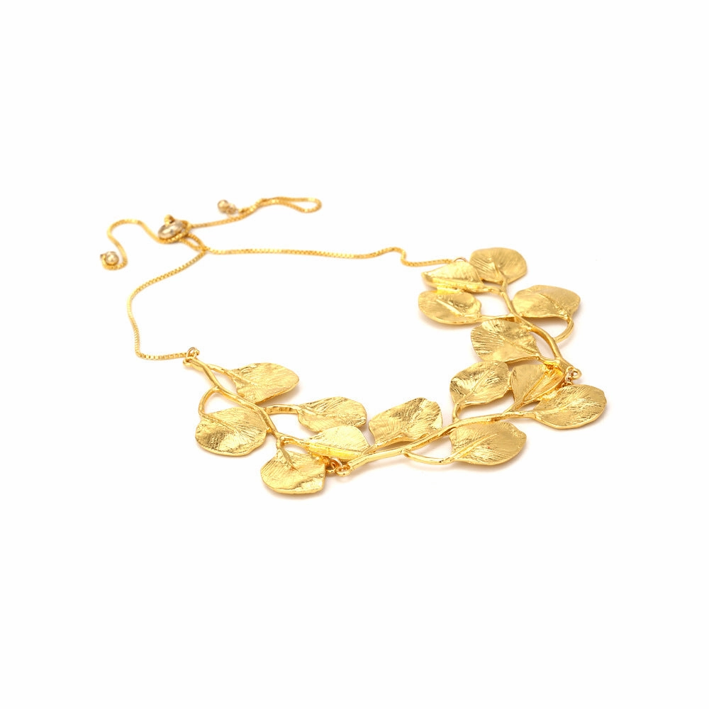 Wholesale Gold Alloy Leaf Necklace