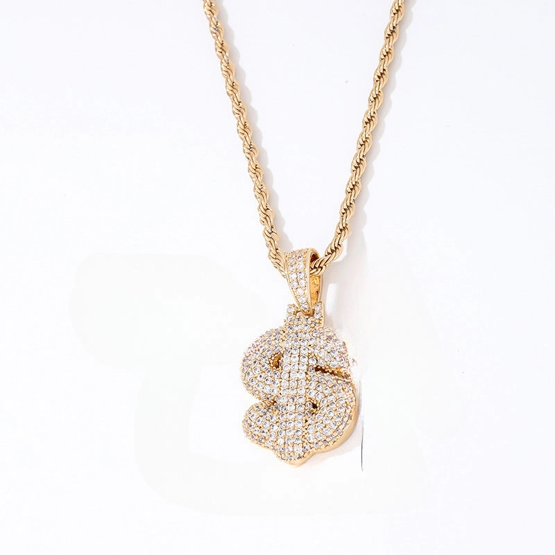 Wholesale Gold Bear Cross Copper Necklace