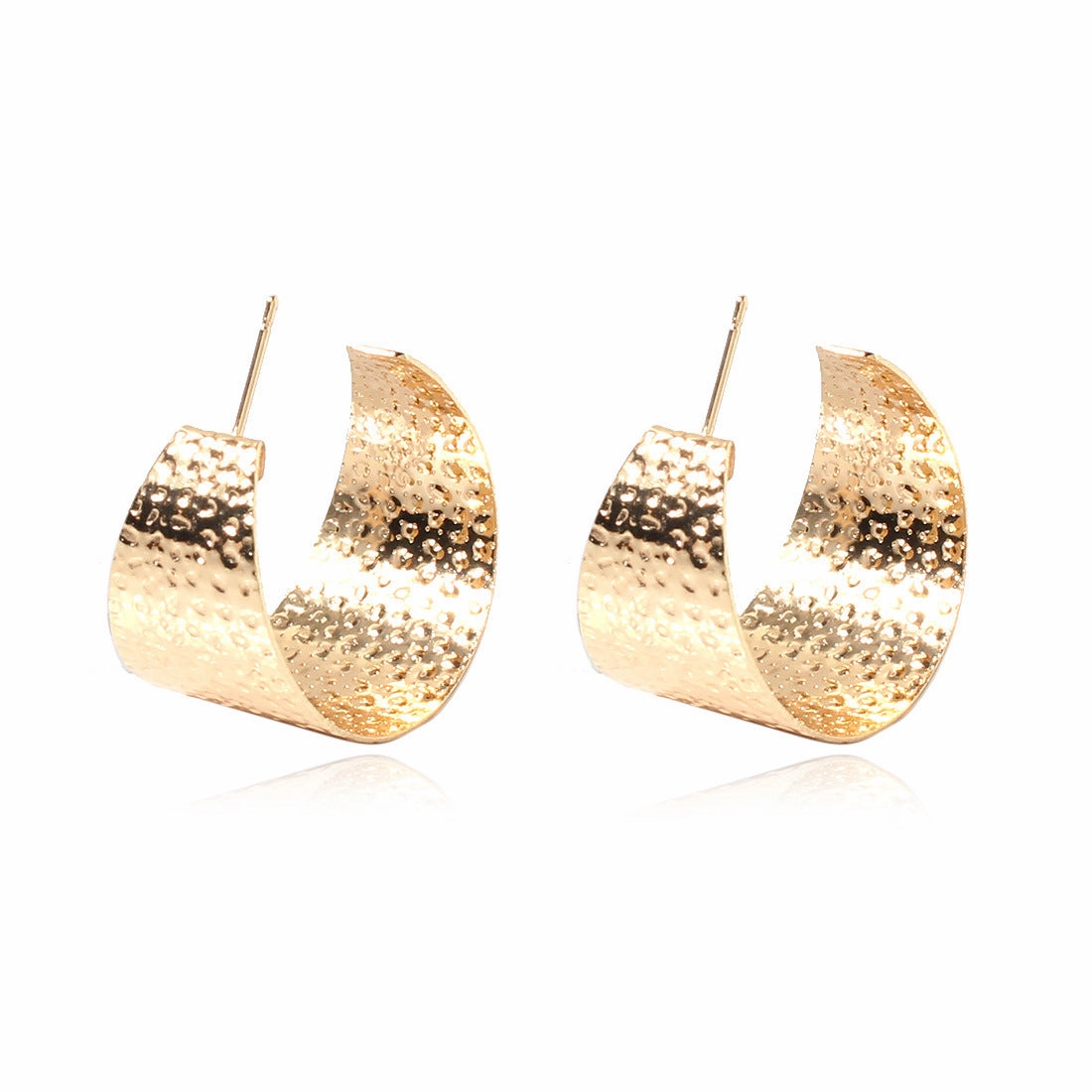 Wholesale Gold Big Half Round Alloy Earrings