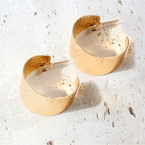 Wholesale Gold Big Half Round Alloy Earrings
