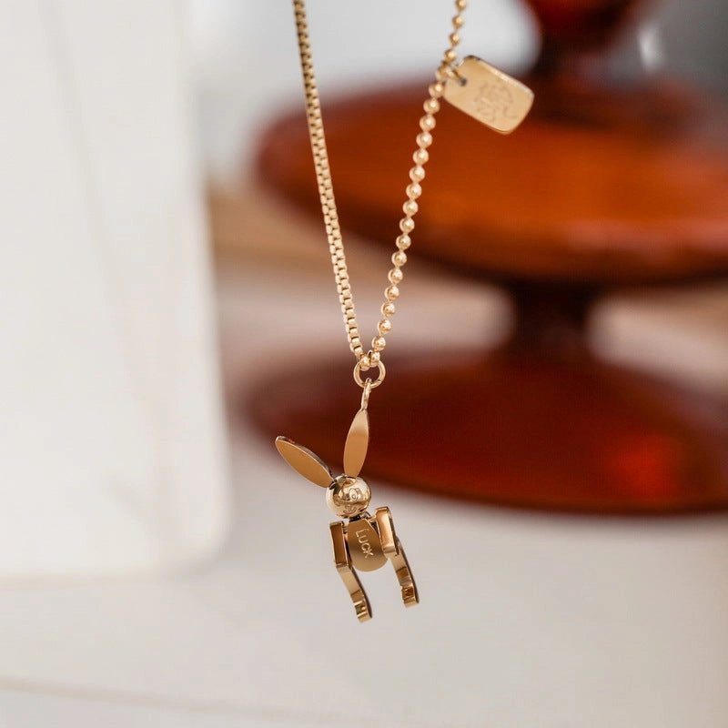 Wholesale Gold Bunny Titanium Steel Necklaces
