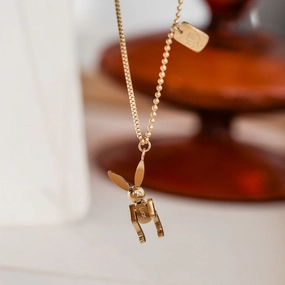 Wholesale Gold Bunny Titanium Steel Necklaces